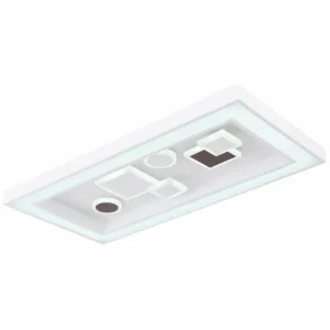 Luminaires Globo Lighting Plafonnier Globo RABEA LED Blanc, 1 lumière, Télécommandes* Lampes En Verre