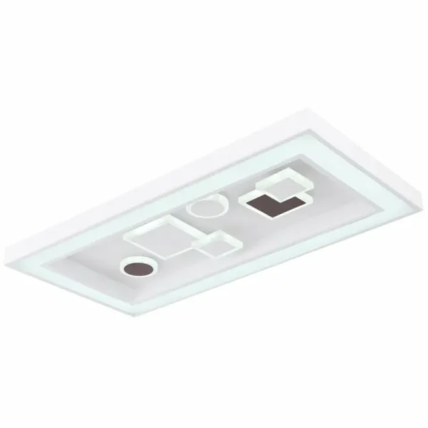 Luminaires Globo Lighting Plafonnier Globo RABEA LED Blanc, 1 lumière, Télécommandes* Lampes En Verre