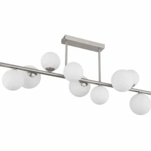 Luminaires Globo Lighting Plafonnier Globo RIHA LED Nickel mat, 9 lumières* Lampes En Verre