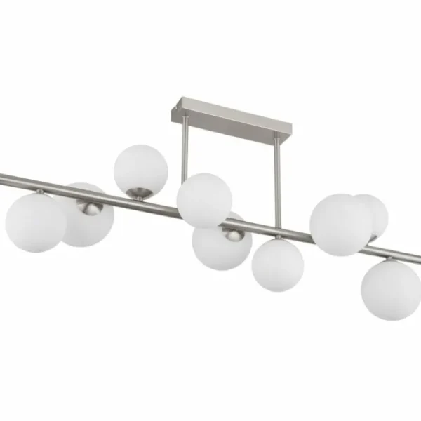 Luminaires Globo Lighting Plafonnier Globo RIHA LED Nickel mat, 9 lumières* Lampes En Verre
