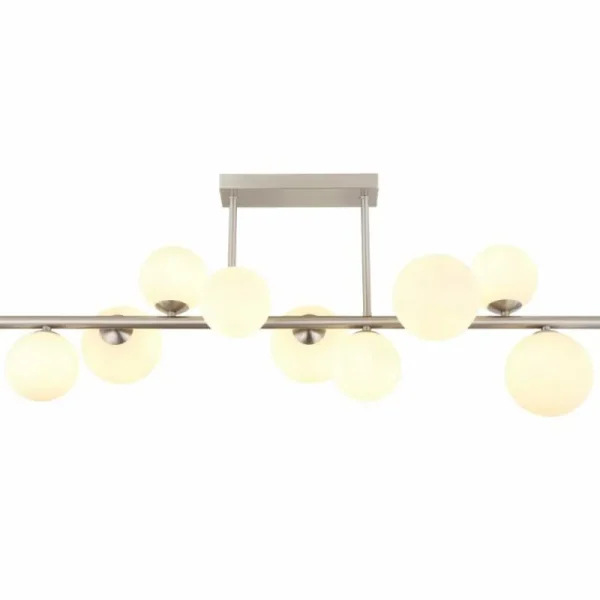 Luminaires Globo Lighting Plafonnier Globo RIHA LED Nickel mat, 9 lumières* Lampes En Verre