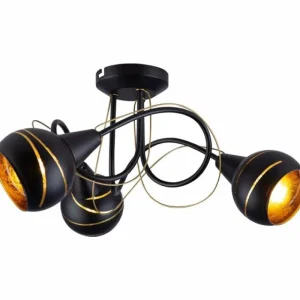 Luminaires Globo Lighting Plafonnier Globo RITA Noir, 3 lumières* Lampes En Verre