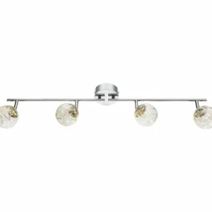 Luminaires Globo Lighting Plafonnier Globo XMAS LED Nickel mat, 4 lumières* Lampes En Verre