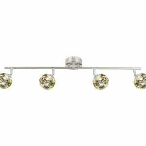 Luminaires Globo Lighting Plafonnier Globo XMAS LED Nickel mat, 4 lumières* Lampes En Verre