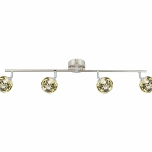 Luminaires Globo Lighting Plafonnier Globo XMAS LED Nickel mat, 4 lumières* Lampes En Verre