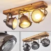 hofstein Plafonnier Glostrup Brun, Acier inoxydable, 3 lumières* Lampes Modernes