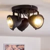 hofstein Plafonnier Glostrup LED Noir, 3 lumières* Lampes En Verre