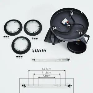 hofstein Plafonnier Glostrup LED Noir, 3 lumières* Lampes En Verre