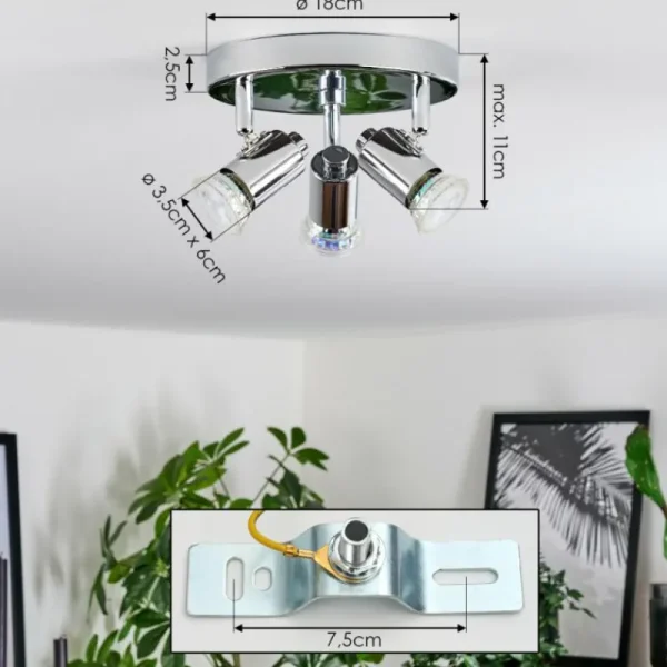 hofstein Plafonnier Grafberg Chrome, 3 lumières* Lampes Modernes