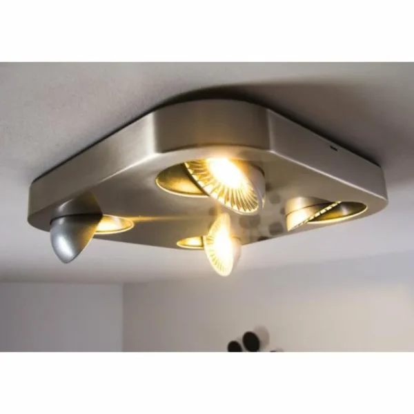 hofstein Plafonnier Granada LED Nickel mat, 4 lumières* Lampes Modernes