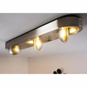 hofstein Plafonnier Granada LED Nickel mat, 3 lumières* Lampes Modernes