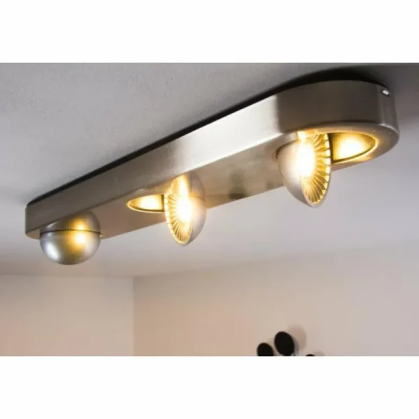 hofstein Plafonnier Granada LED Nickel mat, 3 lumières* Lampes Modernes