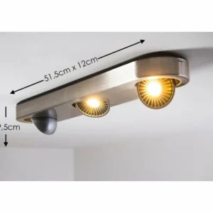 hofstein Plafonnier Granada LED Nickel mat, 3 lumières* Lampes Modernes