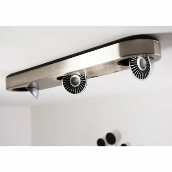 hofstein Plafonnier Granada LED Nickel mat, 3 lumières* Lampes Modernes