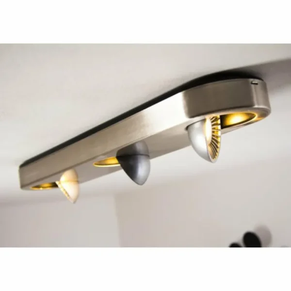 hofstein Plafonnier Granada LED Nickel mat, 3 lumières* Lampes Modernes