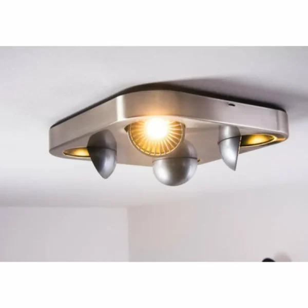 hofstein Plafonnier Granada LED Nickel mat, 4 lumières* Lampes Modernes