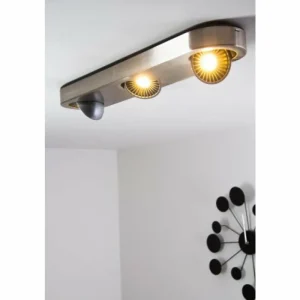 hofstein Plafonnier Granada LED Nickel mat, 3 lumières* Lampes Modernes