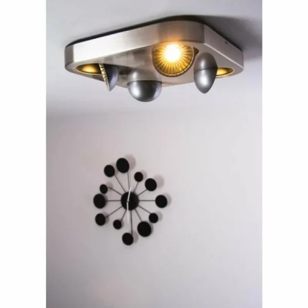 hofstein Plafonnier Granada LED Nickel mat, 4 lumières* Lampes Modernes