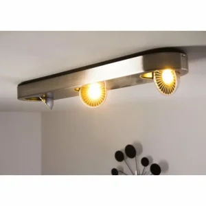 hofstein Plafonnier Granada LED Nickel mat, 3 lumières* Lampes Modernes