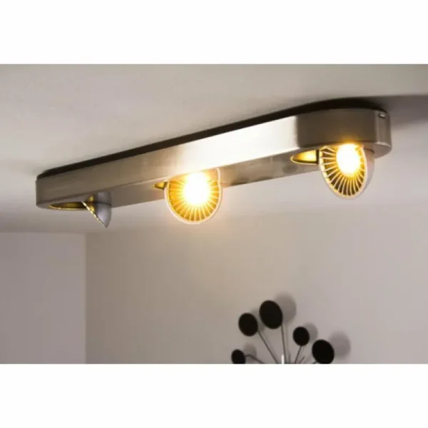 hofstein Plafonnier Granada LED Nickel mat, 3 lumières* Lampes Modernes