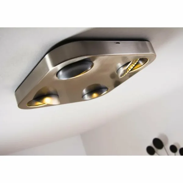 hofstein Plafonnier Granada LED Nickel mat, 4 lumières* Lampes Modernes