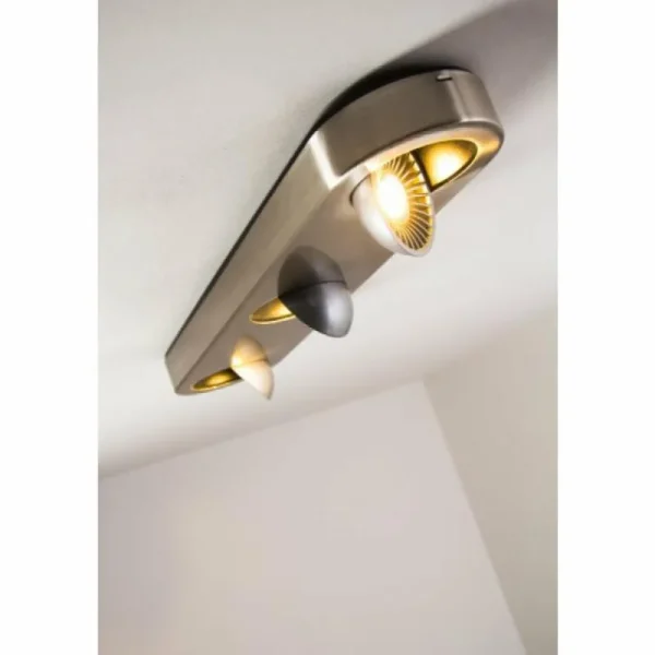 hofstein Plafonnier Granada LED Nickel mat, 3 lumières* Lampes Modernes