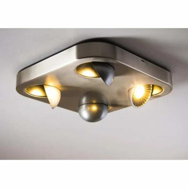 hofstein Plafonnier Granada LED Nickel mat, 4 lumières* Lampes Modernes