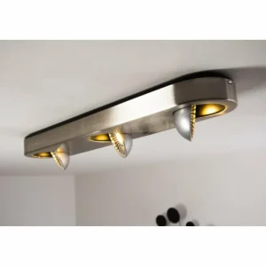 hofstein Plafonnier Granada LED Nickel mat, 3 lumières* Lampes Modernes