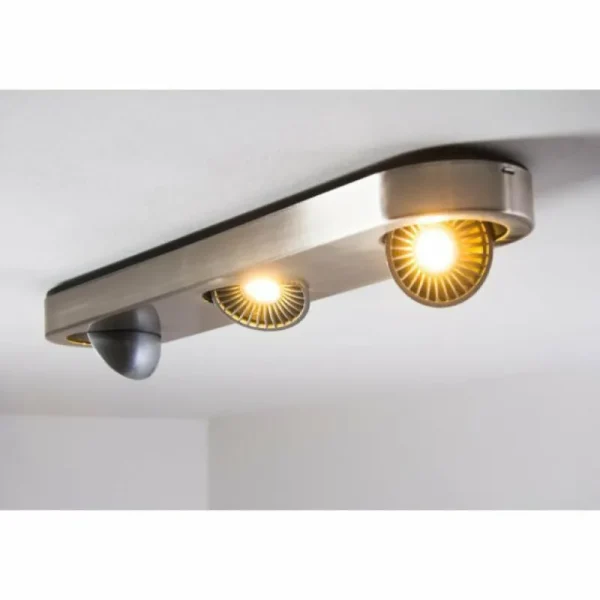 hofstein Plafonnier Granada LED Nickel mat, 3 lumières* Lampes Modernes