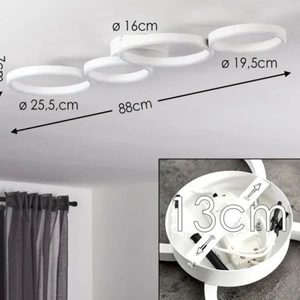 hofstein Plafonnier Grasse LED Blanc, 1 lumière* Lampes Modernes