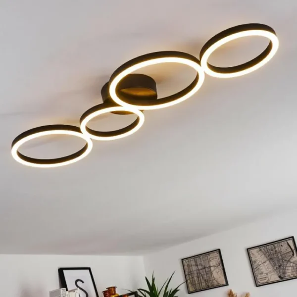 hofstein Plafonnier Grasse LED Noir, 1 lumière* Lampes Modernes
