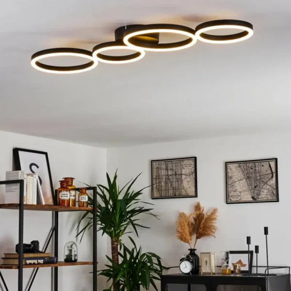 hofstein Plafonnier Grasse LED Noir, 1 lumière* Lampes Modernes