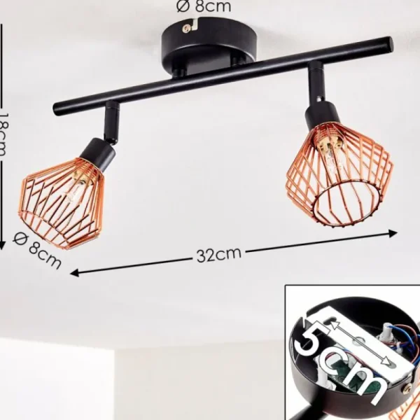 hofstein Plafonnier Grönhöj Noir, 2 lumières* Lampes Modernes