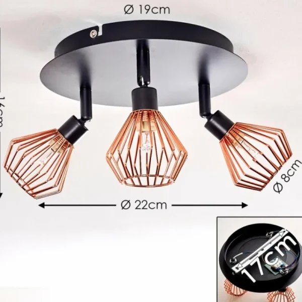 hofstein Plafonnier Grönhöj Noir, 3 lumières* Lampes Modernes