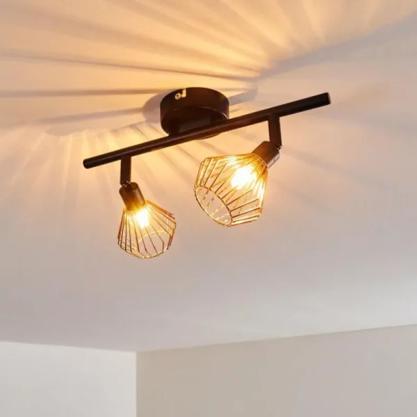 hofstein Plafonnier Grönhöj Noir, 2 lumières* Lampes Modernes
