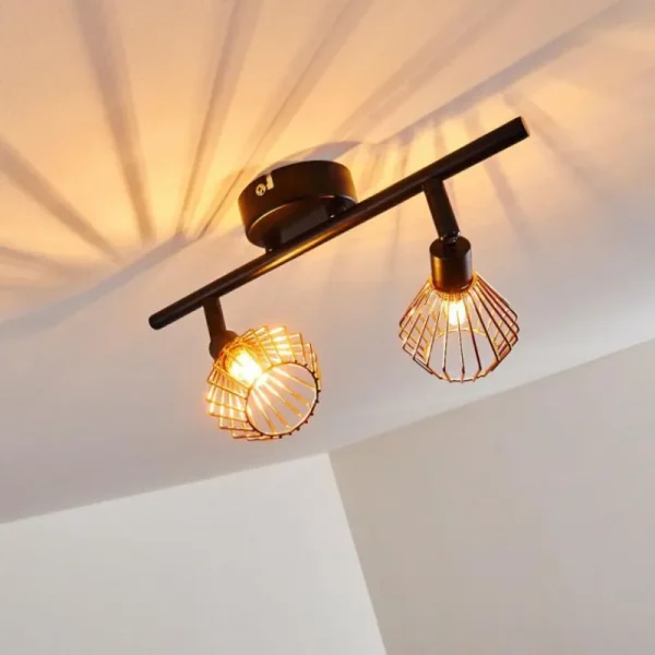 hofstein Plafonnier Grönhöj Noir, 2 lumières* Lampes Modernes