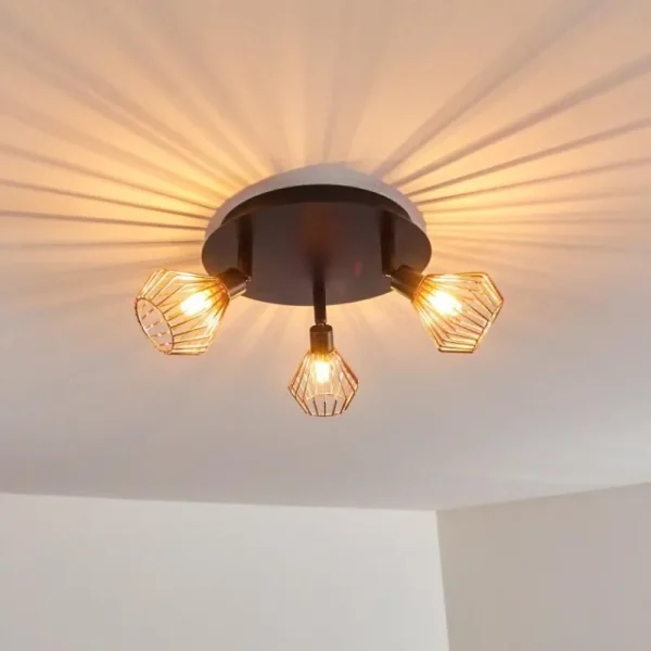 hofstein Plafonnier Grönhöj Noir, 3 lumières* Lampes Modernes