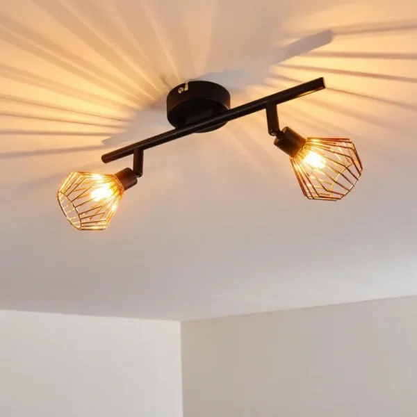hofstein Plafonnier Grönhöj Noir, 2 lumières* Lampes Modernes