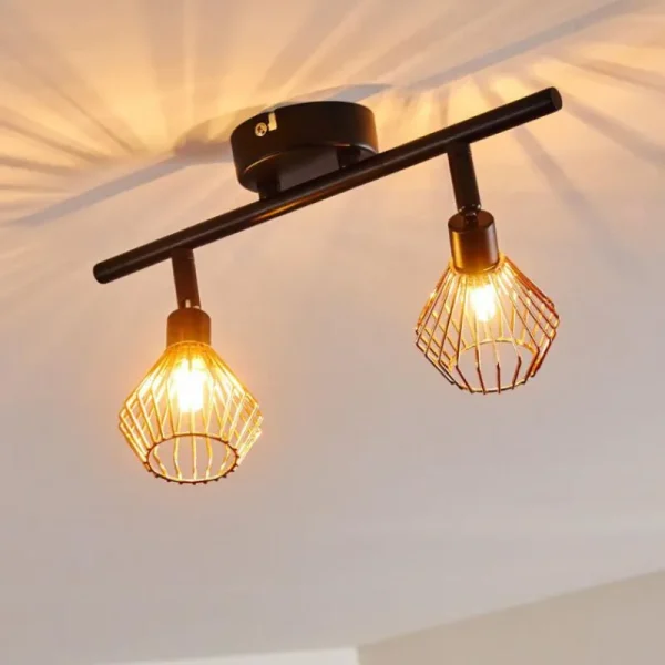 hofstein Plafonnier Grönhöj Noir, 2 lumières* Lampes Modernes