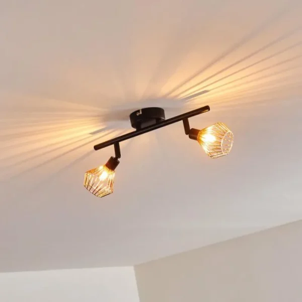 hofstein Plafonnier Grönhöj Noir, 2 lumières* Lampes Modernes