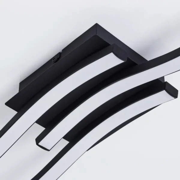 hofstein Plafonnier Grossari LED Noir, 3 lumières* Lampes Modernes
