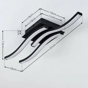 hofstein Plafonnier Grossari LED Noir, 3 lumières* Lampes Modernes