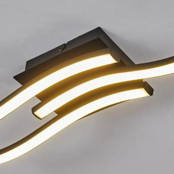 hofstein Plafonnier Grossari LED Noir, 3 lumières* Lampes Modernes