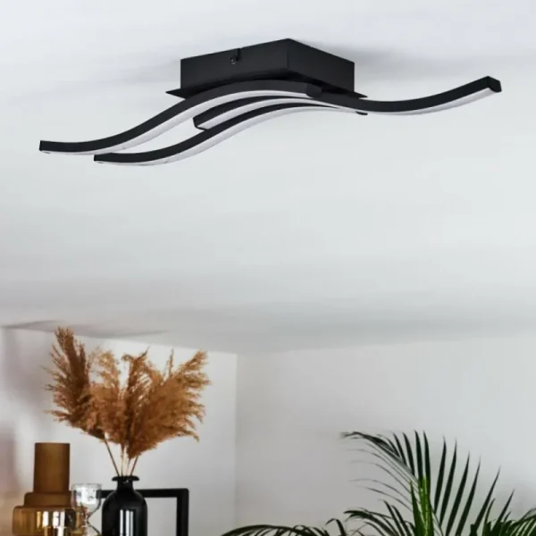 hofstein Plafonnier Grossari LED Noir, 3 lumières* Lampes Modernes