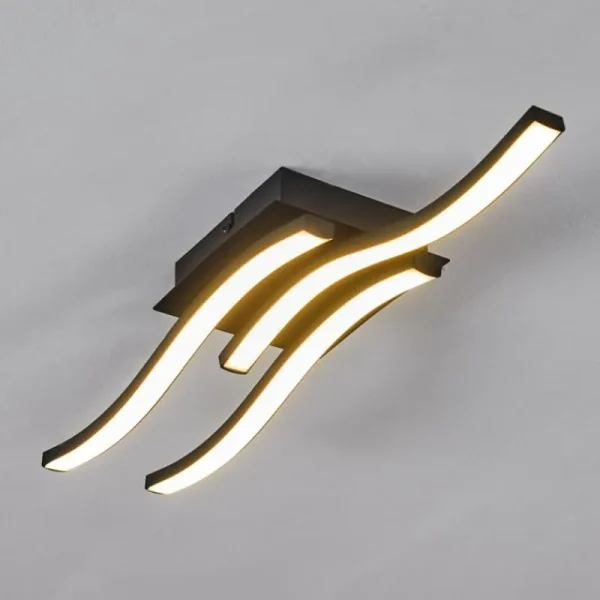 hofstein Plafonnier Grossari LED Noir, 3 lumières* Lampes Modernes