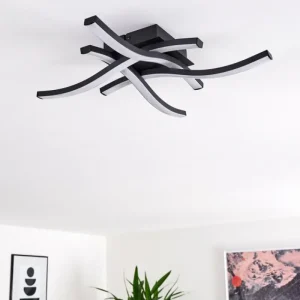 hofstein Plafonnier Grossarl LED Noir, 4 lumières* Lampes Modernes