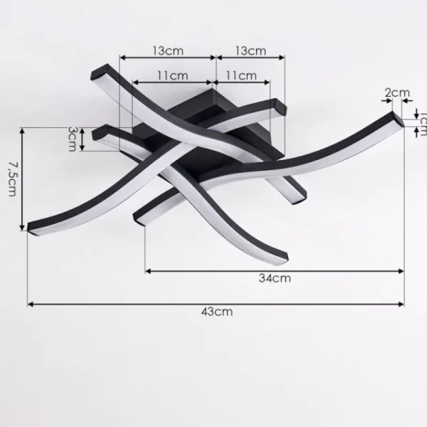 hofstein Plafonnier Grossarl LED Noir, 4 lumières* Lampes Modernes