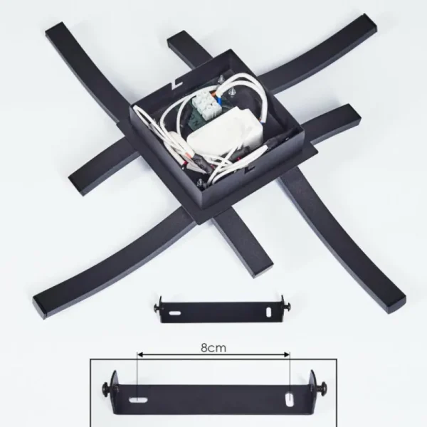hofstein Plafonnier Grossarl LED Noir, 4 lumières* Lampes Modernes