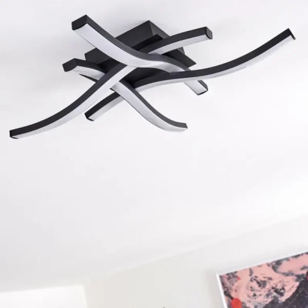 hofstein Plafonnier Grossarl LED Noir, 4 lumières* Lampes Modernes