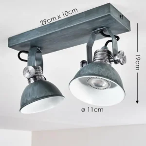 hofstein Plafonnier Gudo Gris, Argenté, 2 lumières* Lampes Modernes